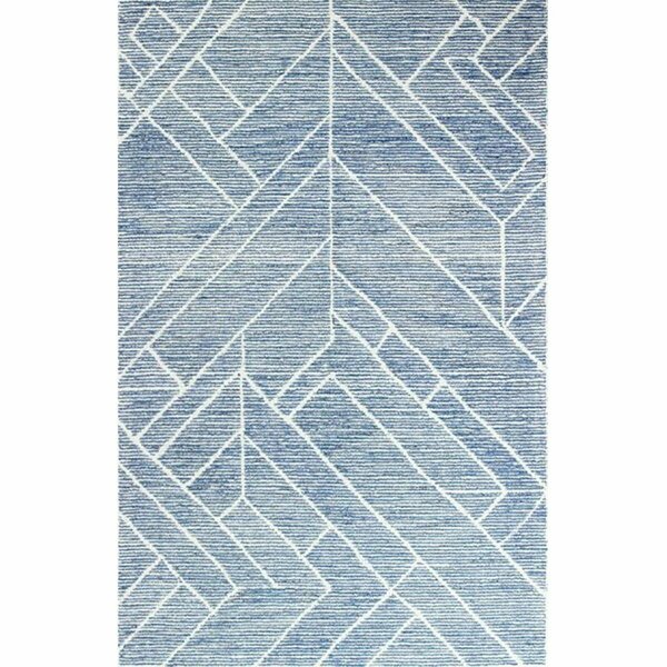 Bashian 2 ft. 6 in. x 8 ft. Venezia Collection Transitional 100 Percent Wool Hand Tufted Area Rug, Azure R120-AZ-2.6X8-CL158